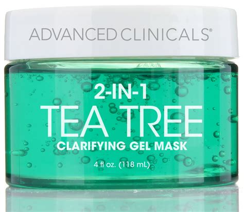 Advanced Clinicals Tea Tree Oil Gel Face Mask 2 In 1 Overnight