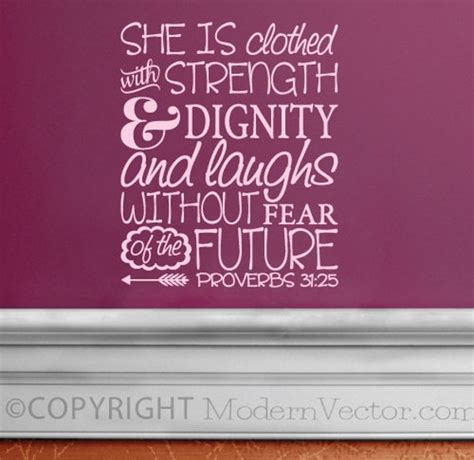 Proverbs 3125 She Is Clothed In Strength And By Modernvector