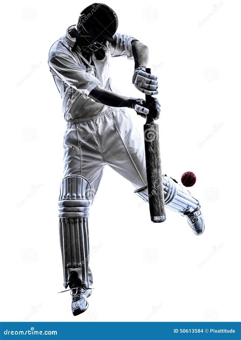 Cricket Player Batsman Silhouette Stock Photo Image Of Batsman