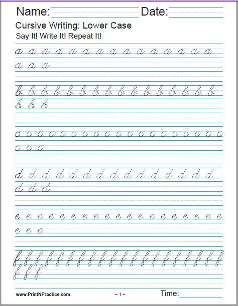 Write the cursive a with this cursive a worksheet. 50+ Cursive Writing Worksheets ⭐ Alphabet Letters ...