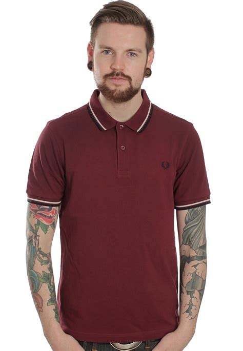Fred Perry Slim Fit Twin Tipped Maroon Polo Streetwear Shop