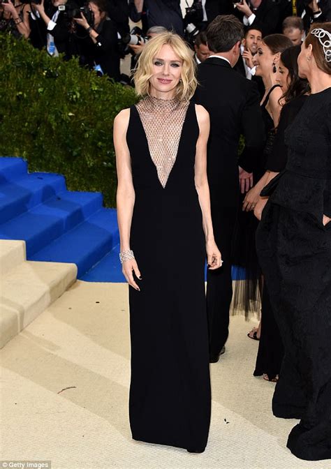 Naomi Watts Stuns In Plunging Black Gown At Met Gala Daily Mail Online