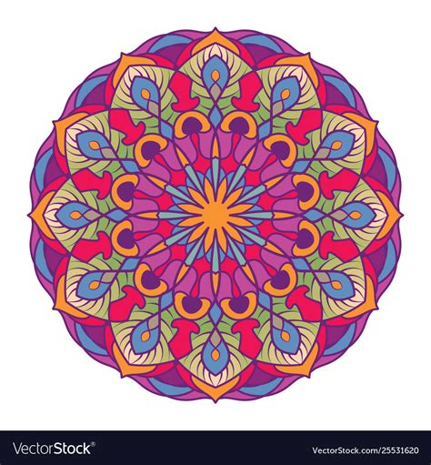 Colorful Mandala Pattern Design Royalty Free Vector Image