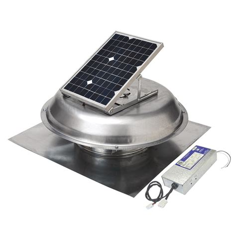 Master Flow 500 Cfm Silver Galvanized Steel Solar Power Roof Vent At
