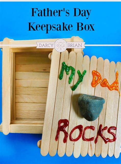Handmade gifts for mom and dad. My Dad Rocks Keepsake Box Father's Day Craft for Kids ...