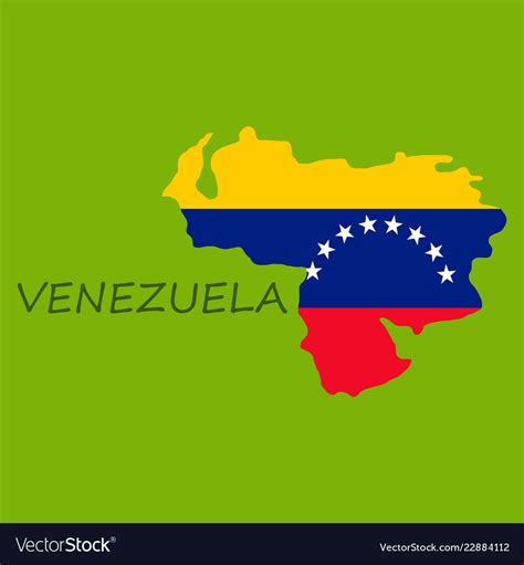 Venezuela Map National Flag Icon Royalty Free Vector Image