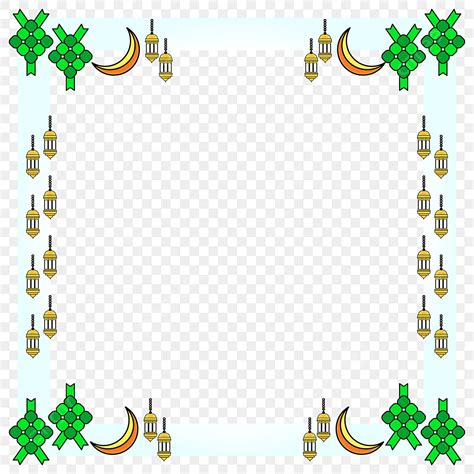 Idul Fitri Vector Hd Png Images Idul Fitri Frame Border With Ketupat