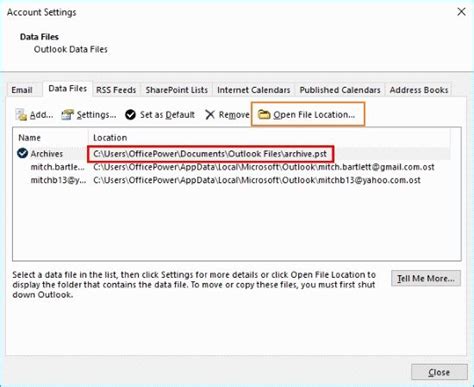 Outlook Default Pst File Location Windows 7 Nasvecollector