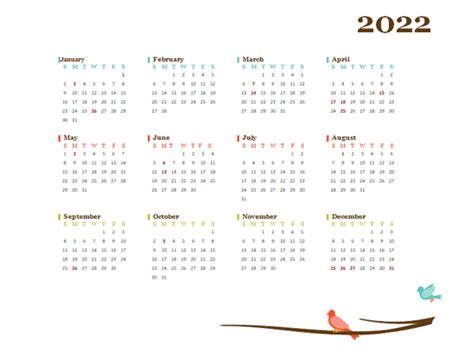 2022 Yearly Uk Calendar Design Template Free Printable Templates