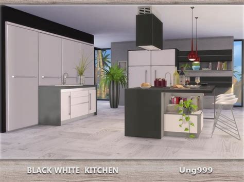 The Sims Resource Black White Kitchen By Ungg999 Sims 4