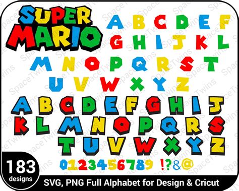 Super Mario Font Svg Mario Font Svg Super Mario Letters Etsy Images