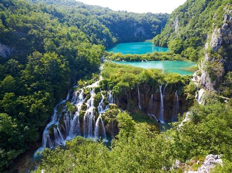 the 16 terraced lakes of croatia s plitvice lakes national park are connected by waterfalls and