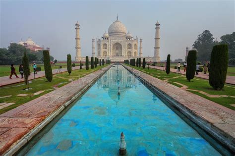 Taj Mahal With Reflecting Pool In Agra Uttar Pradesh India Editorial