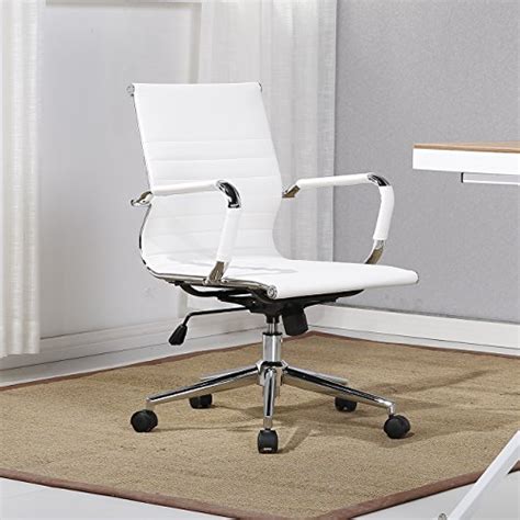 Belleze Belleze Minimalist Ribbed Executive Office Chair With Arms Mid