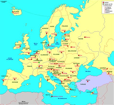 Carte De Lunion Europeenne Avec Capital