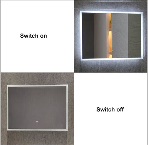 Wall Mounted Touch Sensor Led Lighted Bathroom Mirror