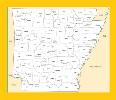 Printable Arkansas Map With Cities