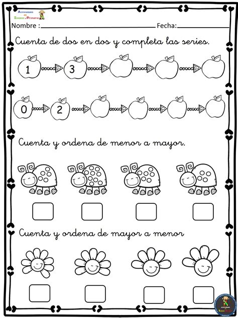 Ejercicios De Matemáticas Conteo Sumas Restas Primero Primaria