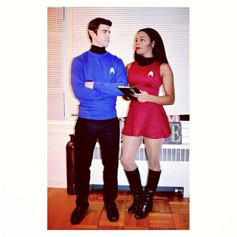 Youtube · if an anovos replica is a little out of your price range, you can make your own tos star trek costumes out of a turtleneck with almost no sewing for under $1. 80 Cheap and Original DIY Couples Halloween Costumes For 2019 | Diy couples costumes, Easy ...