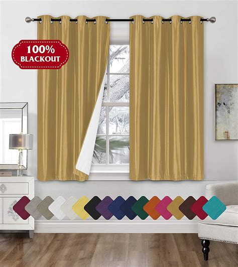 Faux Silk Blackout Curtains 2 Panel Sets Of 30x36 Room Darkening