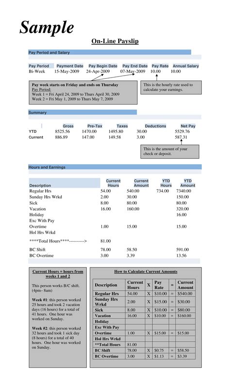Payslip Templates 28 Free Printable Excel And Word Formats