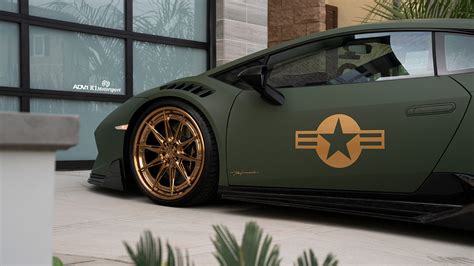 Army Lamborghini Huracan Performante Has Gold Adv1 Wheels Autoevolution