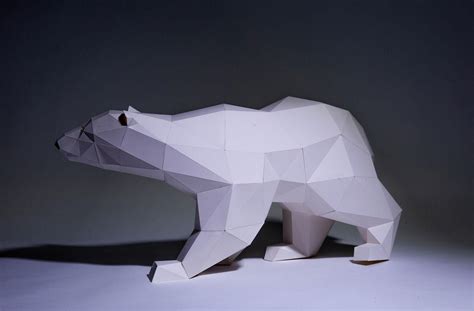 Polar Bear Paper Craft Digital Template Origami Pdf Etsy France