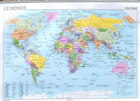 The Map Of The World In French World Map
