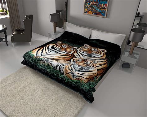 Buy Solaron Korean Super Thick Heavy Weight Mink Blanket King 3 Tigers Green Online At