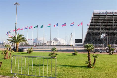 Flags Of Different Countries In The Olympic Park Editorial Photography