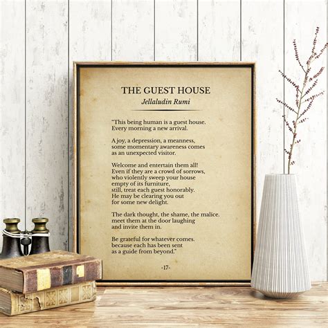 The Guest House Poem Print Jelaluddin Rumi Poem Printable Etsy