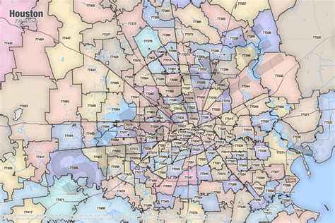 Houston Texas Map By Zip Code Map Of All Zip Codes In Houston Texas