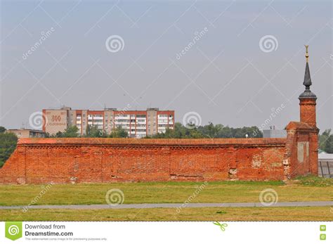 Remains Of A Wall Of The Ancient Kremlin In Kolomna City Stock Image