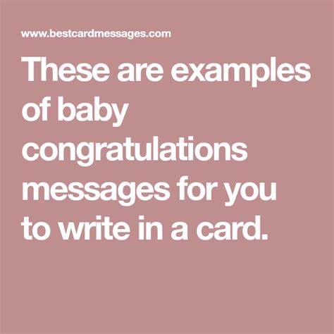 These Are Examples Of Baby Congratulations Messages For You To Write In