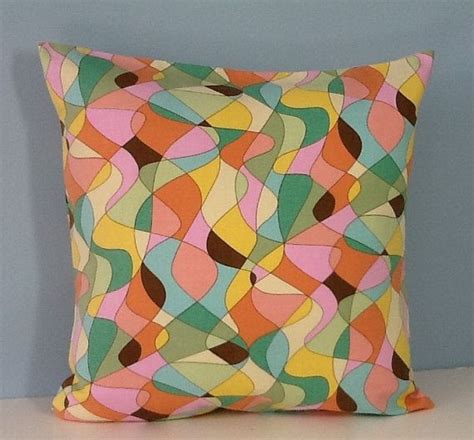 Mid Century Modern Throw Pillow Cover Colorful Retro 60s Etsy Mid