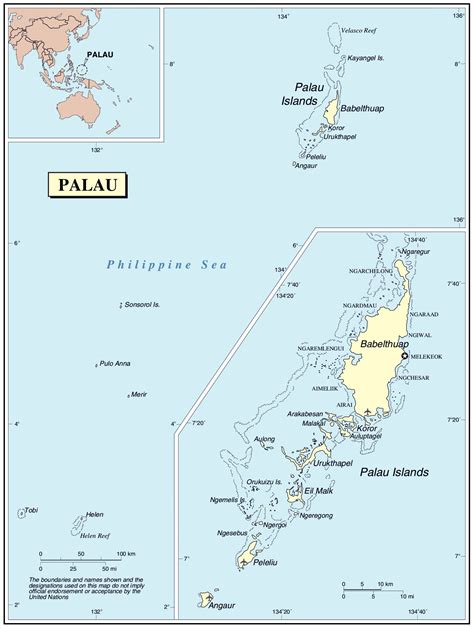 Large Detailed Political Map Of Palau With Cities And Airports