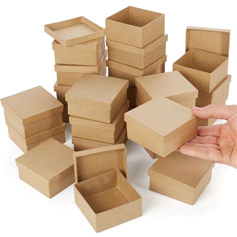 Bulk Small Square Paper Mache Boxes - Paper Mache - Basic Craft Supplies - Craft Supplies 