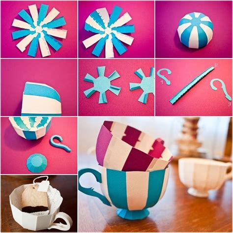 How To Make Colorful Striped Paper Teacups Tutorial And