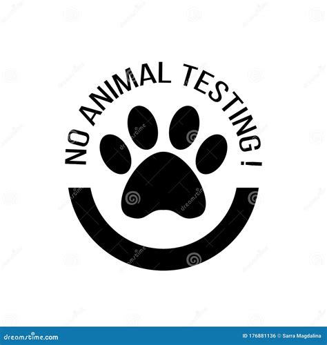 No Animal Testing Vector Round Sign Stock Vector Illustration Of