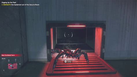 Navigate The Spiderbot Out Of The Secure Room Digging Up The Past