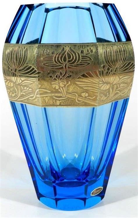 Ludwig Moser Glas Vase Mit Oroplastischem Post Jugendstil Art Nouveau Dekor Moser Glass