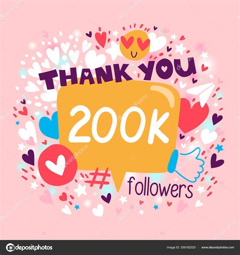 Thank You 200000 200k Followers Congratulation Card Blogger Celebrates