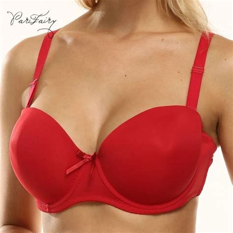 parifairy solid color silicon band strapless bra push up for big boobs busty women intimates