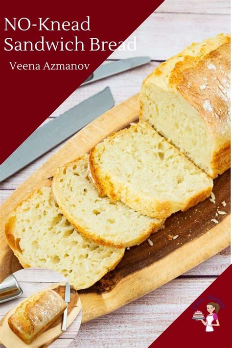 Easy No Knead Sandwich Bread Recipe Veena Azmanov