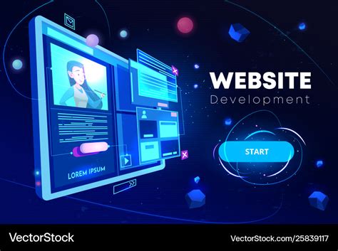 Website Development Banner Programming Technology Vector Image