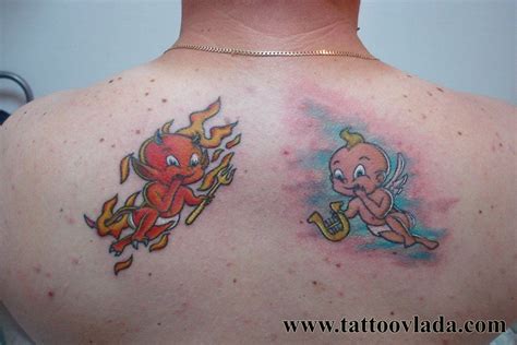 Angel And Devil Tattoo Cartoon