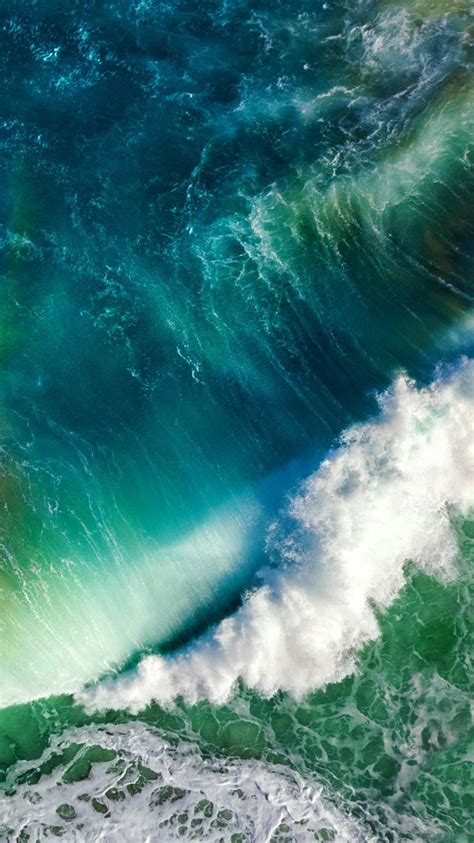 Blue Sea Waves Water Foam Top View 1242x2688 Iphone 11 Proxs Max