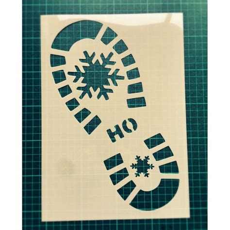 Santa Claus Shoe Print Stencil Santa Footprint Stencil Bootprint