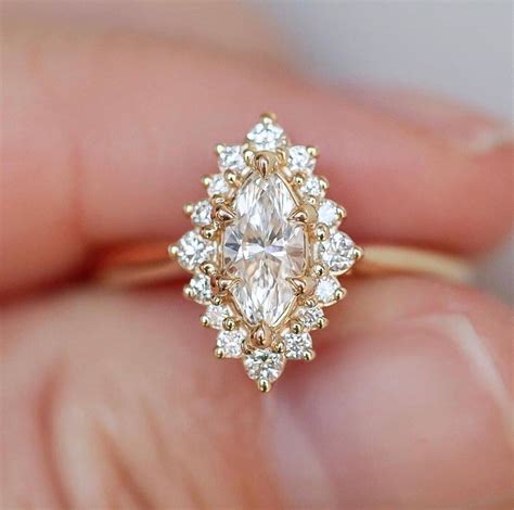1 2 Carat Marquise Diamond Ring Marquise Cut Engagement Ring Etsy