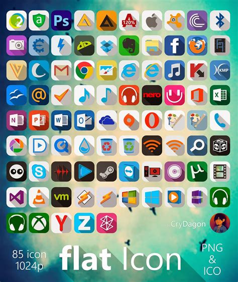 Flat Icon (Q) Icon Pack | Windows10 Themes I Cleodesktop